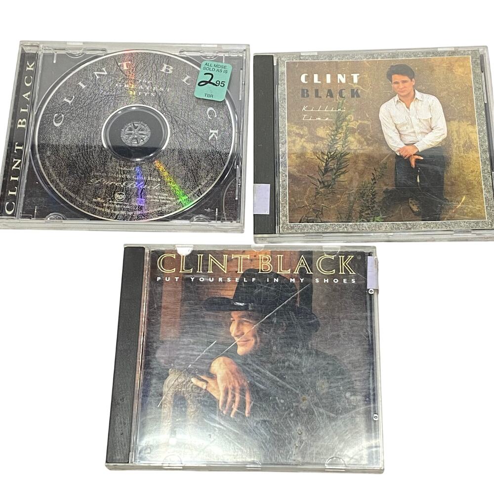 Clint Black American Country Music CD Lot 3 Greatest Hits Killin Time My Shoes